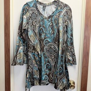 WinWin Blue and Brown Paisley Tunic